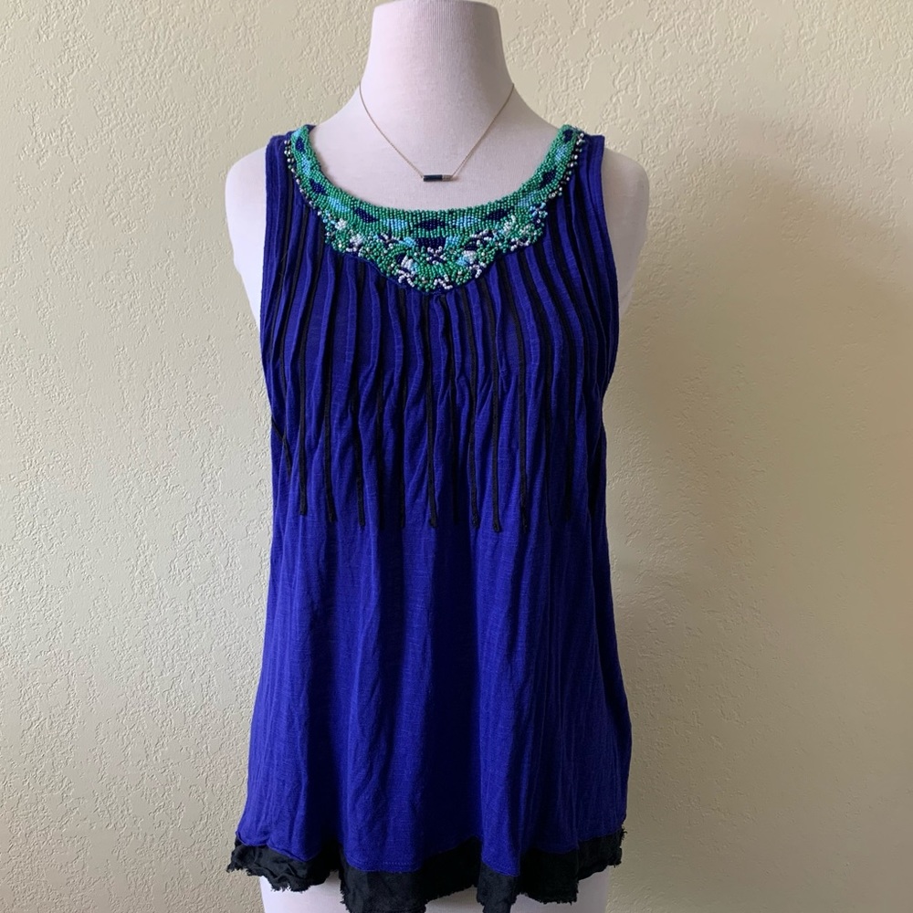 Ric Rac beaded tank top